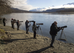 Eagle photographers along the Chilkat River. (Photo by John Hagen)