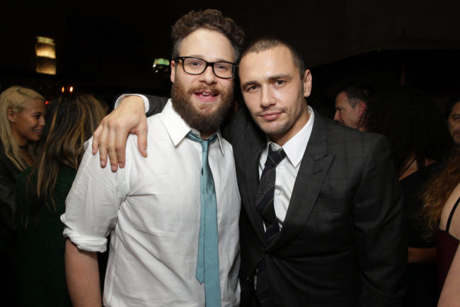 Seth Rogen and James Franco at the world premiere of The Interview in Los Angeles last week. Eric Charbonneau/Invision/AP