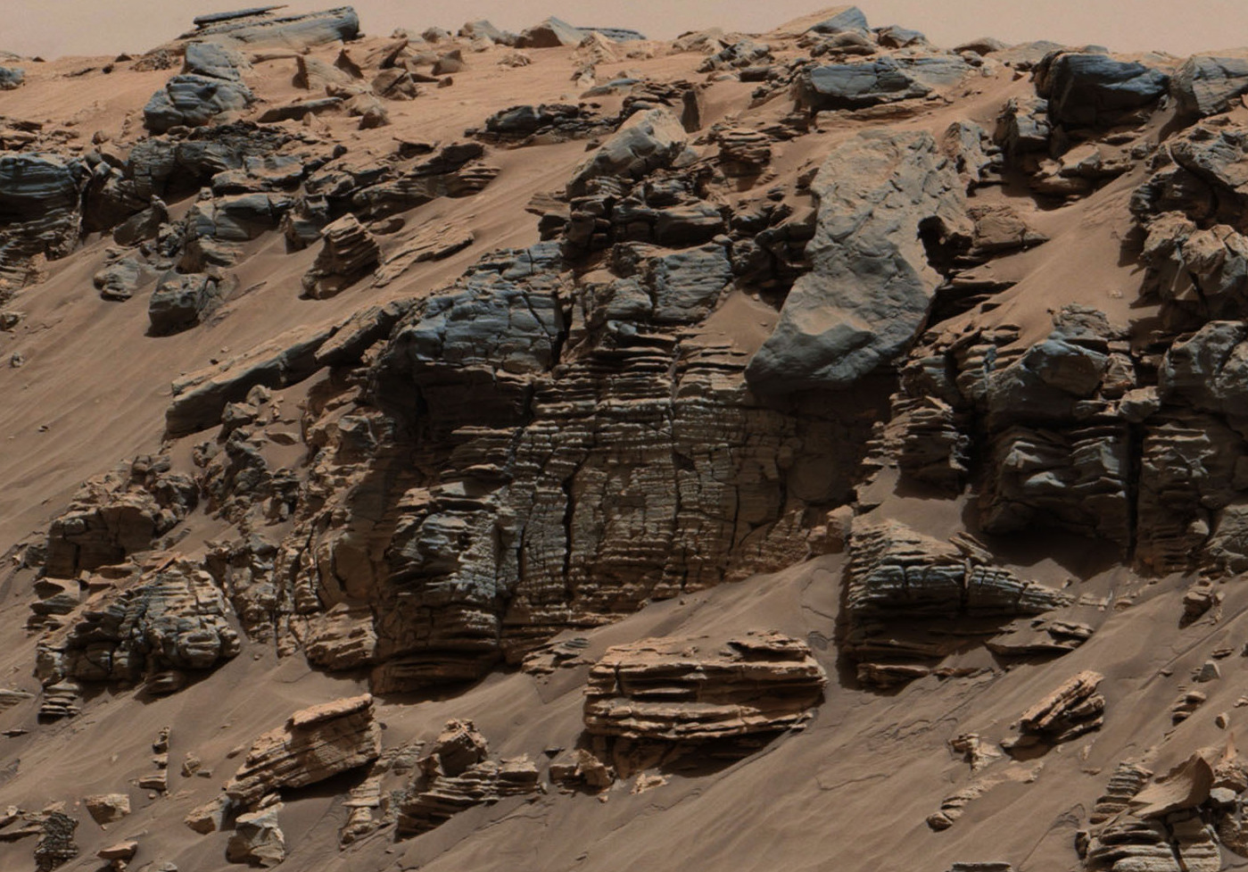 Layers of rock in this image taken at the edge of "Hidden Valley"...