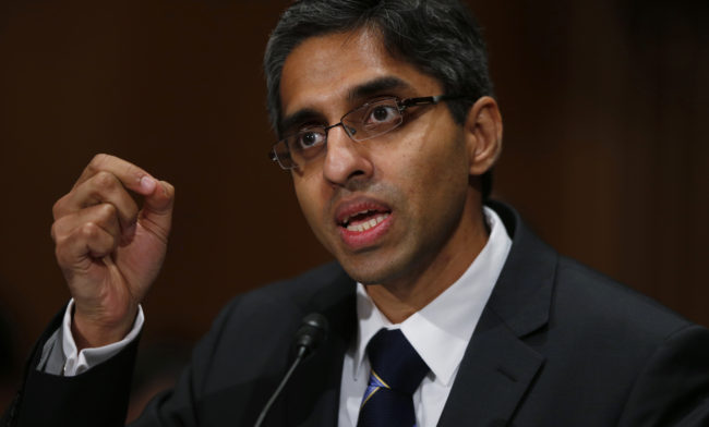 More than a year after he was nominated, Dr. Vivek Murthy was confirmed as the next surgeon general Monday. Back in February, Murthy testified about his nomination before a Senate panel. Charles Dharapak/AP