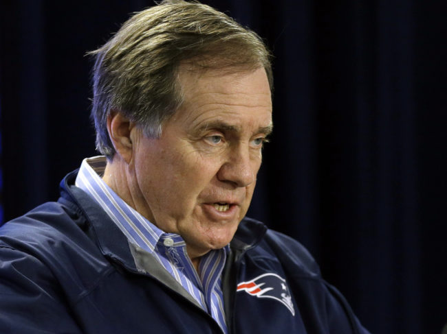 New England Patriots head coach Bill Belichick speaks during an NFL football news conference at Gillette Stadium, on Saturday in Foxborough, Mass. Belichick defended the team against allegations they had cheated by using underinflated footballs in a championship game. Steven Senne/AP