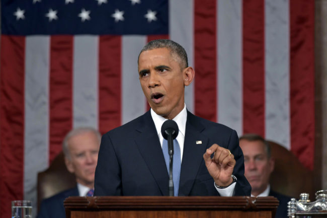 President Obama delivers his State of the Union address to a joint session of Congress in Washington on Tuesday. Mandel Ngan/AP
