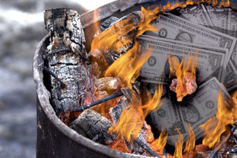 Flaming Oil Barrel Money