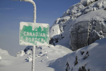 The American-Canadian border is seen at the Klondike Highway between Alaska and British Columbia on Wednesday afternoon, Nov. 26, 2014. (Creative Commons Photo by James Brooks)