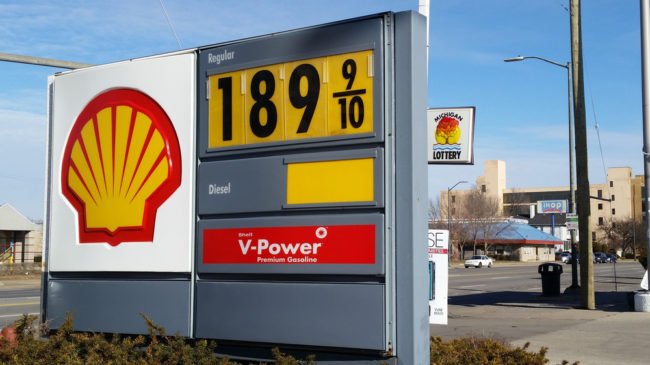 U.S. gasoline prices have fallen sharply since last summer, driven by surging oil production and other factors. The price for a barrel of U.S. West Texas Intermediate crude fell below $50 Monday. David N. Goodman/AP