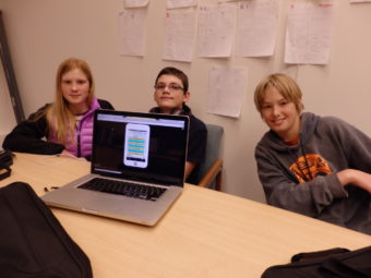 Marirose Evenden, Corbin Holm and Dylan Chapell are designing an app to inform visitors about Haines.