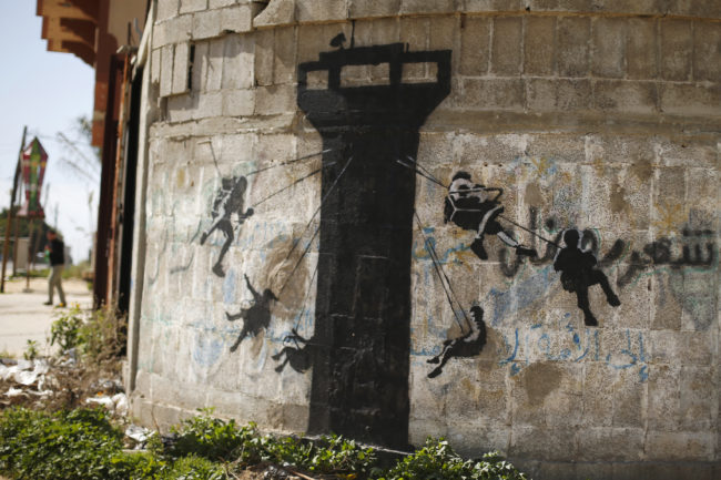 A mural on a wall in Beit Hanoun.