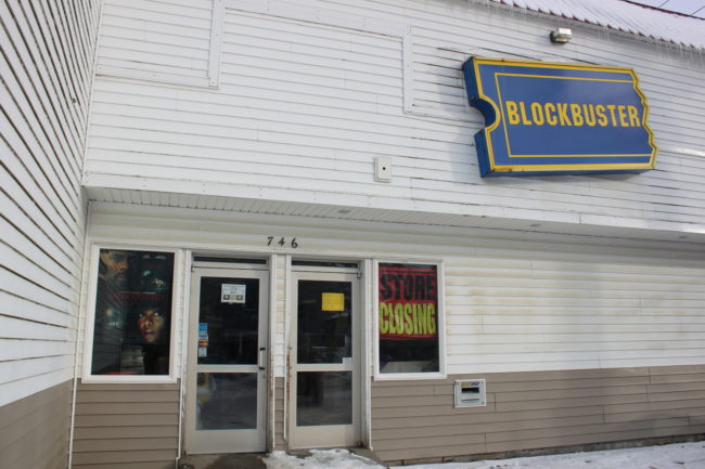 The Blockbuster in downtown Juneau closed Monday. (Photo by Scott Forbes)
