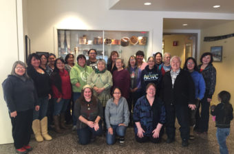 Women from 15 communities in the Norton Sound gather for a photo after a conference packed with emotion and energy. (Photo courtesy of Opik Ahkinga)