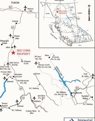 The Red Chris is near the Iskut River, which drains into the Stikine River. (Courtesy Imperial Metals website)