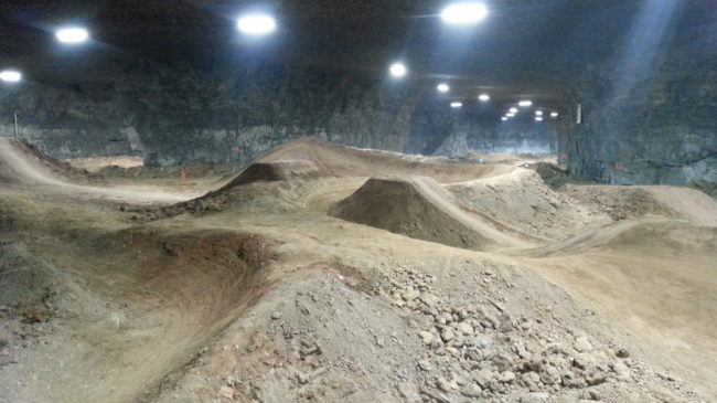 With more than 320,000 square feet of riding area, the new Mega Underground Bike Park features 45 trails. Jacob Ryan/WFPL