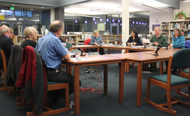 The Juneau School Board held a special meeting Tuesday night to approve next year's budget. (Photo by Lisa Phu/KTOO)