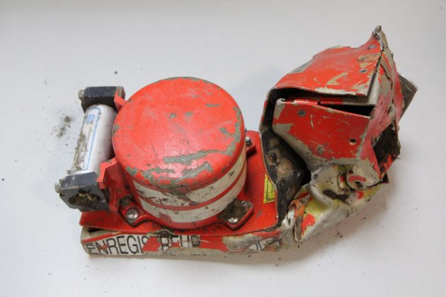 This photo from the French air accident investigation agency shows the voice data recorder of the Germanwings jetliner that crashed Tuesday in the French Alps. BEA/AP