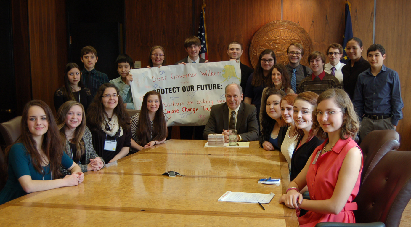 The teens met with the governor to discuss their ideas. (Photo courtesy of AYEA)