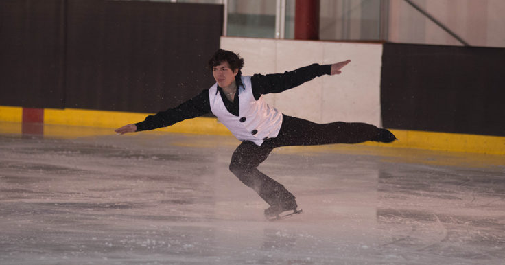 National caliber guest skater Keegan Messing nails a landing while he performs to Frozen’s In Summer. (Photo by Steve Quinn)