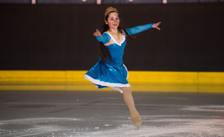 Olivia Gardner skates to Sleeping Beauty’s Once Upon a Dream during the Juneau Skating Club’s recital. (Photo by Steve Quinn)
