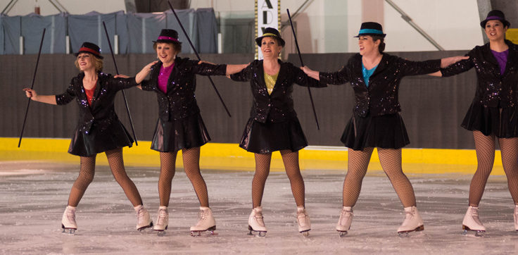 Wendie Vuille, Katie Perry, Sigrid Dahlberg, Jenny Oxman and Maggie Frank perform to Chicago’s Razzle Dazzle. (Photo by Steve Quinn)