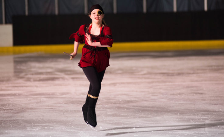 Meredith Fritsch goes performs to the Pirates of Penzance Overture during the Juneau Skating Club spring recital. (Photo by Steve Quinn)