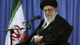Iranian Supreme Leader Ayatollah Ali Khamenei, seen here in a photo released by his official website Thursday, stopped short of giving his endorsement to the framework nuclear deal struck last week. (Photo courtesy AP)