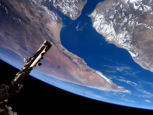 The Gulf of Aden and the Horn of Africa as seen from the International Space Station. Samantha Cristoforetti/NASA/ESA