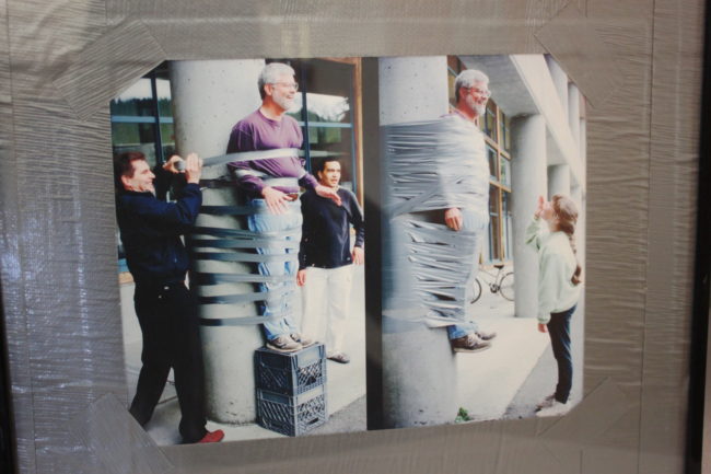 When he was a dean, John Pugh was duct taped to a library pillar for a student fundraiser.
