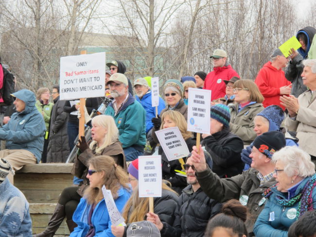 Alaskans attend a rally in Anchorage for Medicaid expansion. Jonathan Casurella/Alaska Public Media