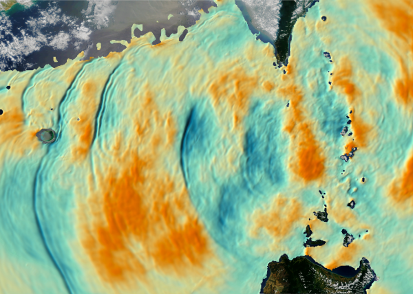 Simulation of internal waves of the South China Sea by Dr. Harper Simmons of the University of Alaska Fairbanks using Arctic Region Supercomputer Center High Performance Computing resources. Visualization by the University of Washington Center for Environmental Visualization).