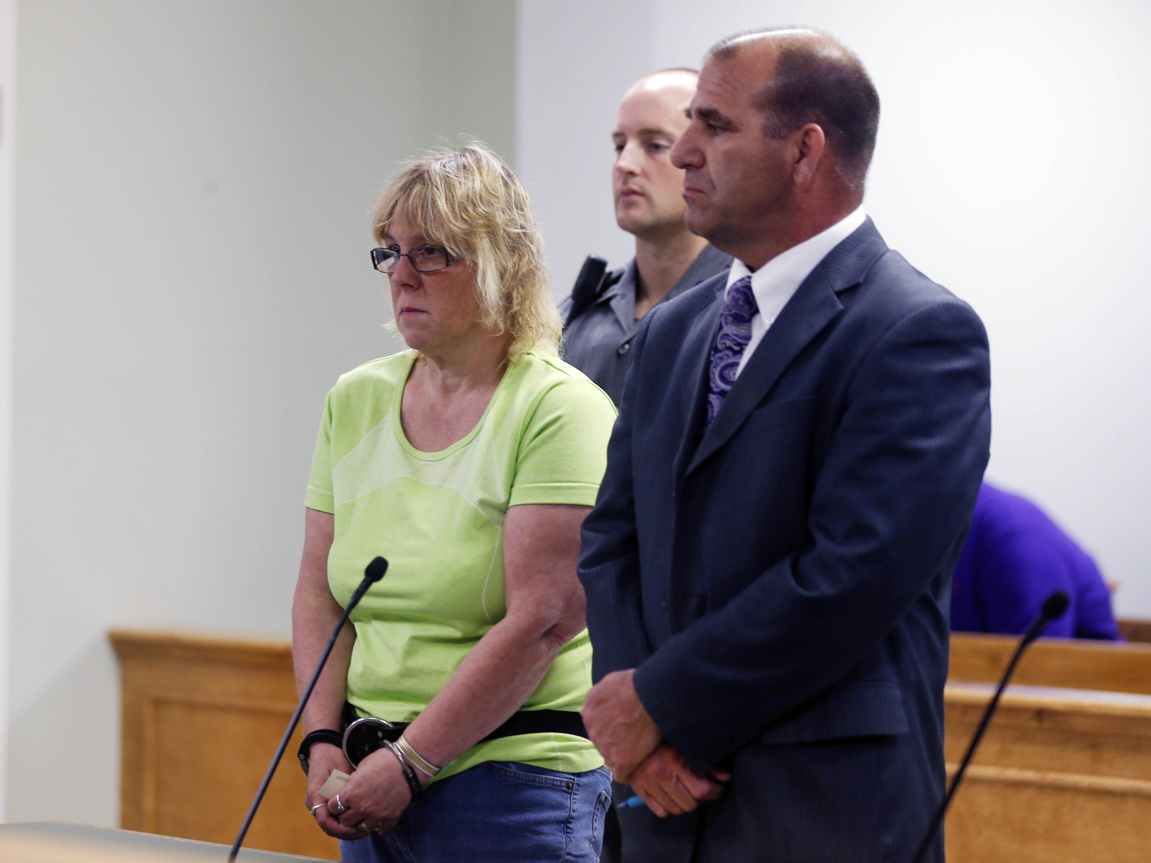 Joyce Mitchell is arraigned in City Court on Friday in Plattsburgh, N.Y. Mitchel is accused of helping two convicted killers escape from Clinton Correctional Facility, where she is an employee. (Photo by Mike Groll/AP)