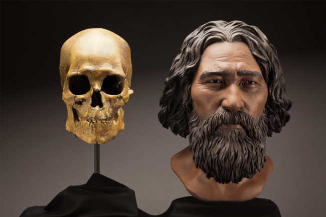 This clay facial reconstruction of Kennewick Man, who died about 8,500 years ago in what's now southeast Washington, was based on forensic scientists' study of the morphological features of his skull. Brittney Tatchell/Smithsonian Institution