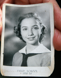 A school picture of young Hillary Rodham in the late 50s, when she would have been around 11 years old. (Photo by Tamara Keith/NPR)