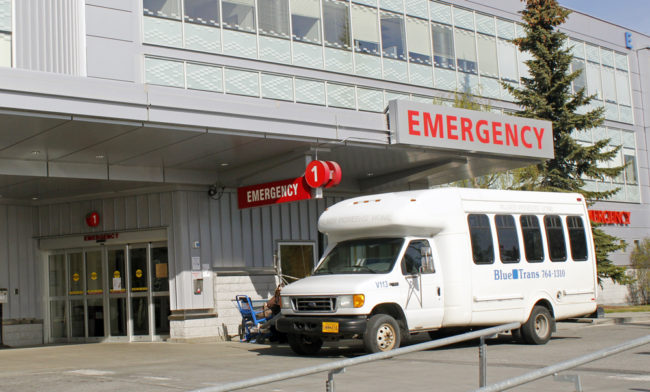 Entrance to Anchorage’s Providence Hospital emergency room. (Photo by Josh Edge/APRN)