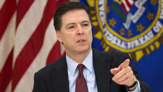 FBI Director James Comey speaks at FBI headquarters in Washington. Evan Vucci/AP