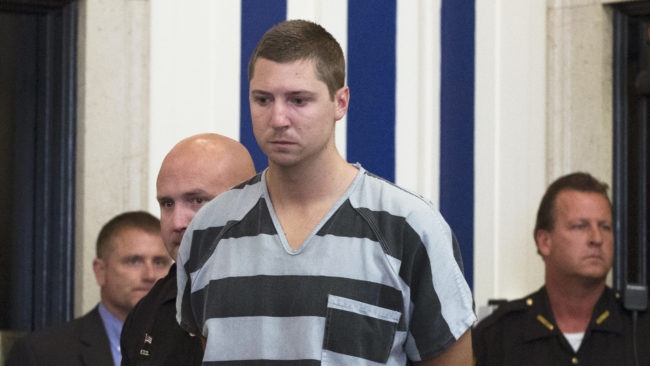 Former University of Cincinnati police officer Ray Tensing appears at Hamilton County Courthouse for his arraignment in the shooting death of motorist Samuel DuBose, on Thursday in Cincinnati. Tensing pleaded not guilty to charges of murder and involuntary manslaughter. John Minchillo/AP