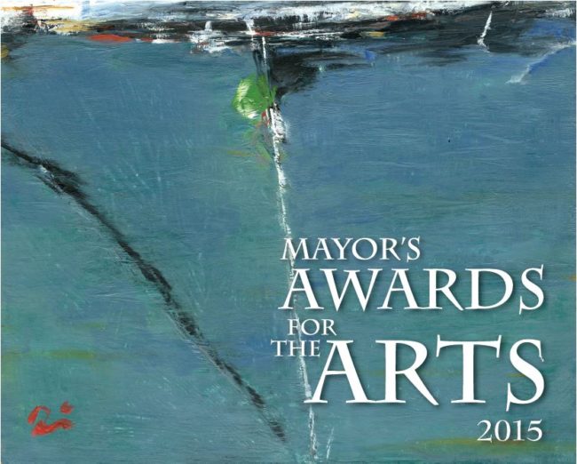 The certificates for the 2015 Mayor's Awards  for the Arts feature Timi Johnson's "Reflections on Sailing." It won the a 2015 Best in Show award through a the Juneau Arts and Humanities Council. 