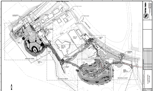 Site plans for the Bridge Park from the Juneau Planning Commission agenda.