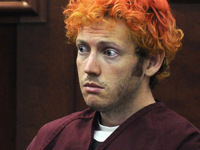 James Holmes, seen during his initial court appearance after the theater shooting spree in 2012, has been sentenced to life in prison without the possibility of parole. RJ Sangosti/AP