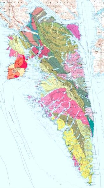 The U.S. Geological Survey in Anchorage recently released this map of Baranof Island in Southeastern Alaska. (Image courtesy USGS)