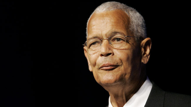 Then NAACP Chairman Julian Bond addresses the civil rights organization's annual convention in Detroit in 2007. Bond, a civil rights activist and longtime board chairman of the NAACP, died Saturday, according to the Southern Poverty Law Center. He was 75. Paul Sancya/AP