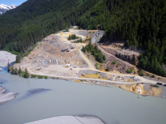 The Tulsequah Chief Mine is on the banks of its namesake river, which flows into the Taku River , which enters an ocean inlet about 25 miles northeast of Juneau. (Photo by Joe Hitselberger/ADF&G)