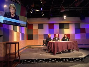 Senators Cathy Giessel (R-Anchorage) and Berta Gardner (D-Anchorage) joined Gov. Bill Walker on APRN’s Talk of Alaska, Oct. 27, 2015. (Photo Courtesy of the Senate Majority)