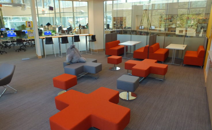 The teen section at the new Mendenhall Valley Public Library. (Photo by Matt Miller/KTOO)