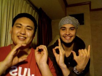 Cody Pequeño (left), 24, and Cody Ferguson, 26, spell out their name for their Facebook page, “Can I Borrow.” (Photo Cody Pequeño and Cody Ferguson)