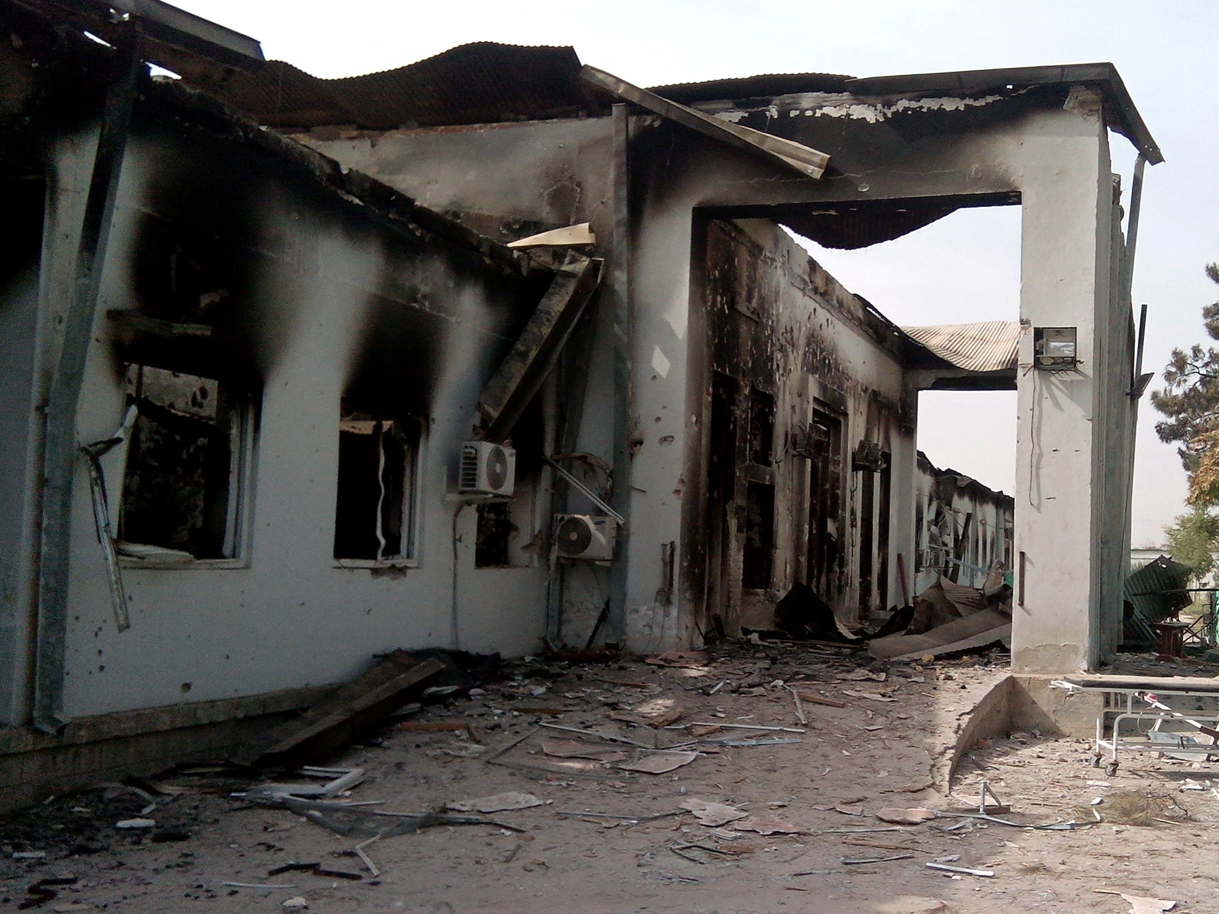 The damaged hospital in which the Doctors Without Borders medical charity operated is seen following a U.S. airstrike in the northern city of Kunduz. (Photo by STR/AFP/Getty Images)