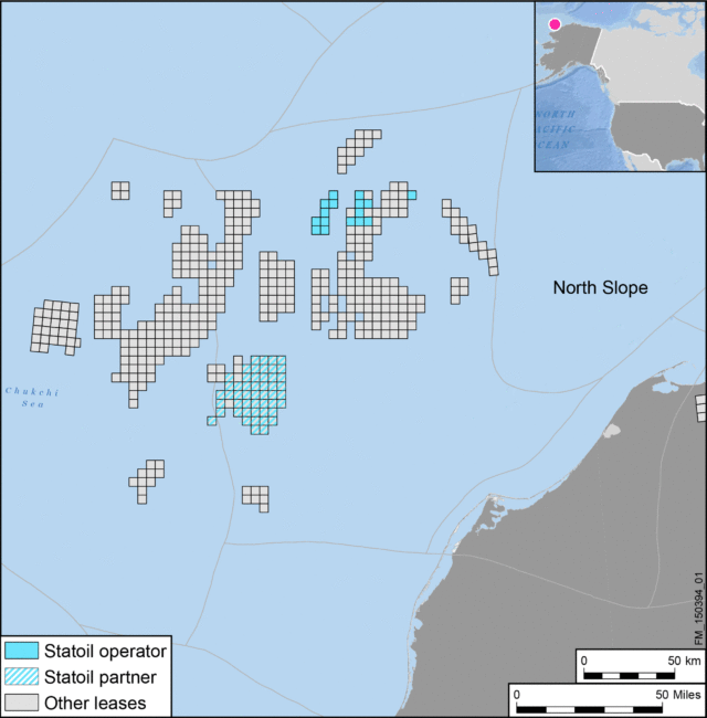 Statoil’s leases in the Chukchi Sea. (Map courtesy Statoil)