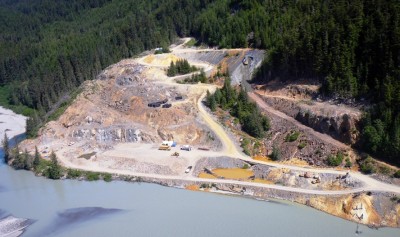 An aerial view of the Tulsequah Chief Mine mine site. (Photo by Joe Hitselberger, ADF&G)