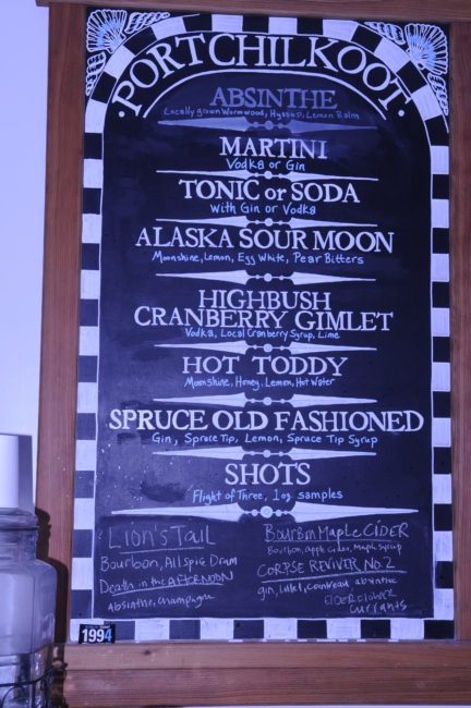 Port Chilkoot Distillery menu