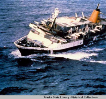 October 4th marked the 35th anniversary of the sinking of the Prinsendam. The cruise ship was abandoned 200 miles off the coast of Alaska due to fire. Over 500 passengers and crew were rescued. (Photo courtesy of the Alaska State Library