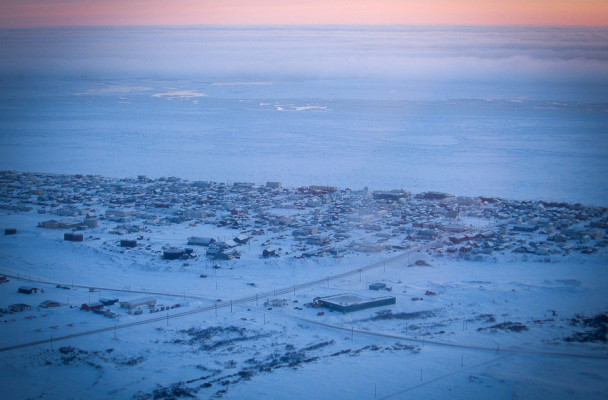 Winter sea ice locking in Nome for the winter. (Photo by Laura Collins/KNOM)
