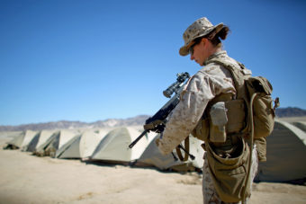 Sgt. Kelly Brown at Marine base at Twentynine Palms