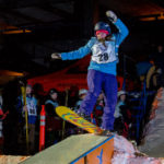 28 - Jessica, catches air at the Downtown Rail Jam Dec. 19th. (Photo by Mikko Wilson/KTOO)